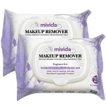 mivida Hypoallergenic Makeup Remover Wipes With Hyaluronic Acid, Alcohol Free & Frageance Free Makeup Wipes For Sensitive Skin, Plant Based Make Up Remover, Travel Friendly 2  25 Count