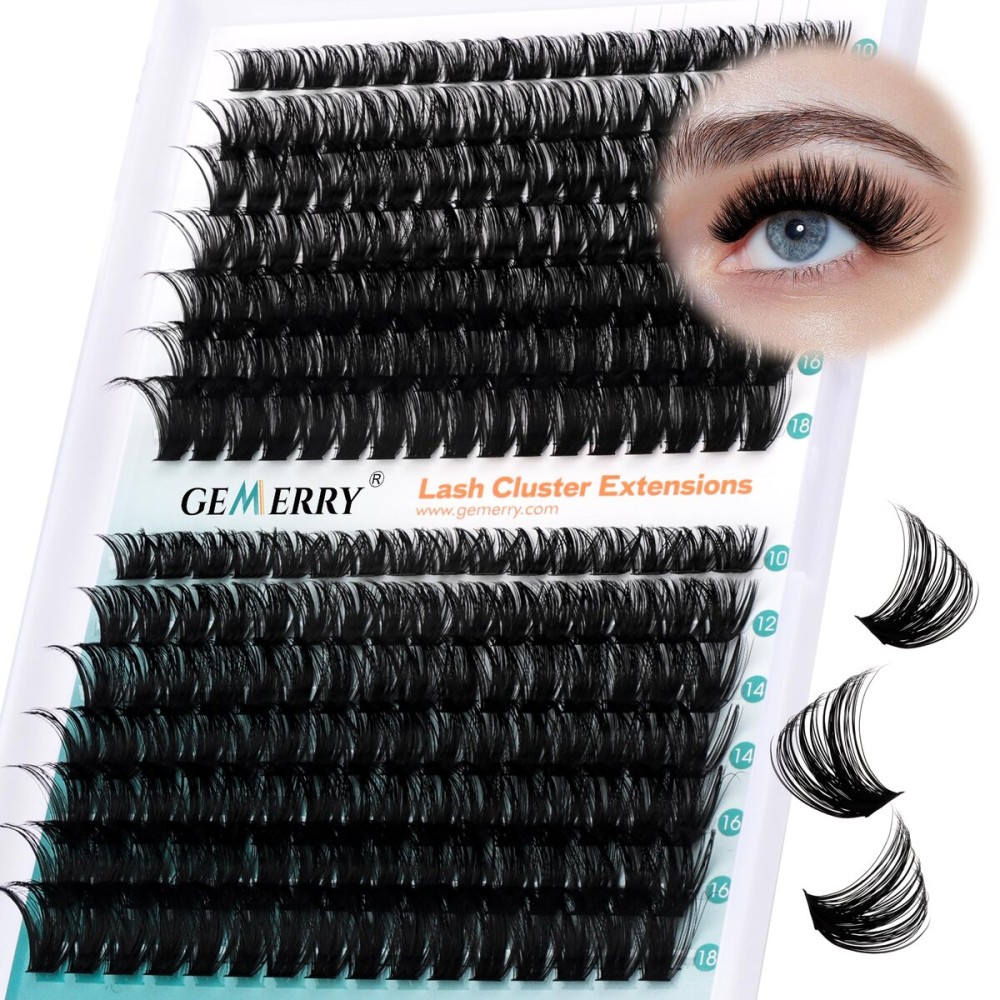 Eyelash Clusters Fluffy Lash Clusters Thick 280pcs Cluster Eyelash Extensions DIY At Home Individual Lashes Cluster Lashes by GEMERRY80P+100P-10-18mm)