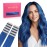 Wennalife Blue Tape In Hair Extensions, 10pcs 20g 12 inch Remy Invisible Tape Ins Straight Colored Soft Real Human Hair Tape In Extensions Refill Set Extensions