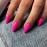 KQueenest Hot Pink Press on Nails Medium Almond,Pure Color Stiletto Acrylic Nails,Medium Fake Nails Press ons for Women,Natural Glue Nails Manicure in 24 PCS