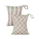 ALVA ALVABABY 2pcs Cloth Diaper Wet Dry Bags Waterproof Reusable with Two Zippered Pockets Travel Beach Pool Daycare Soiled Baby Items Yoga Gym Bag for Swimsuits or Wet Clothes LZ8485