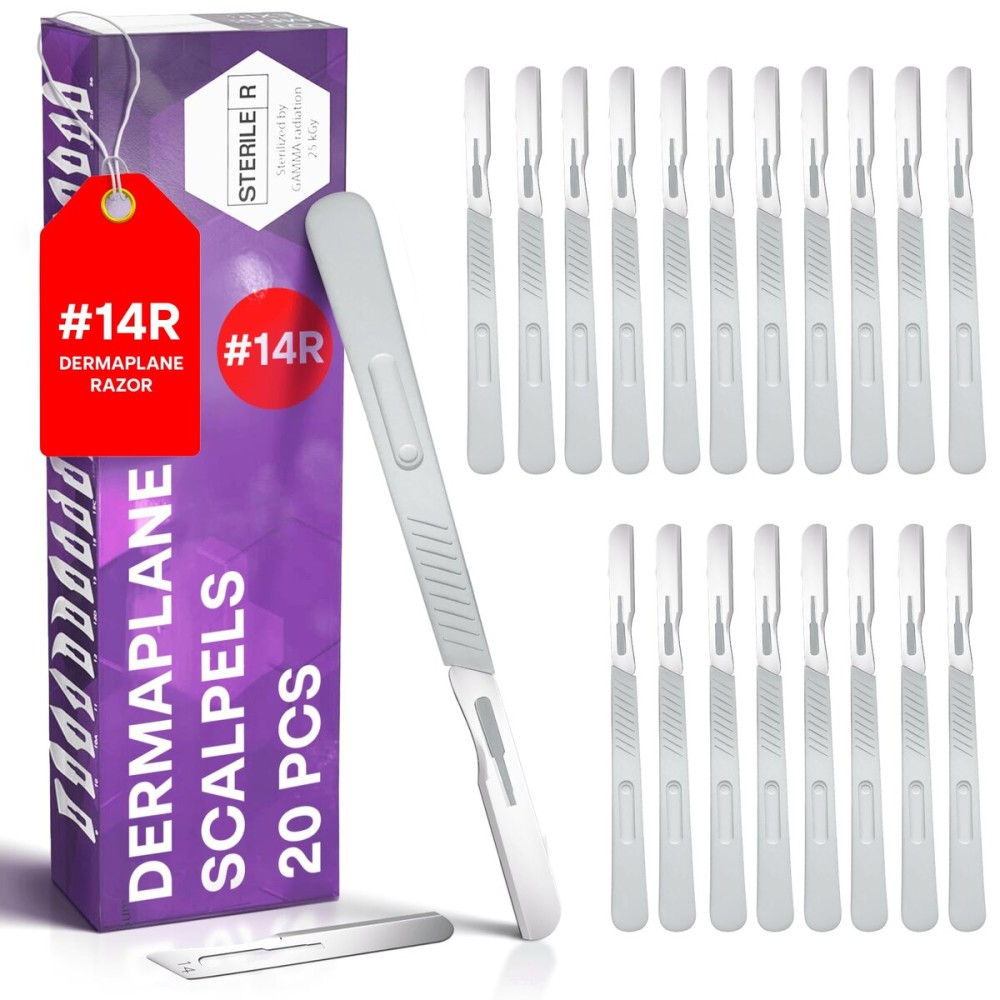 MyMed Disposable 14R Dermaplaning Razors - Pack of 20 Dermaplane Razor for Women Face, Dermaplane Scalpels Dermaplaning Tool for Face
