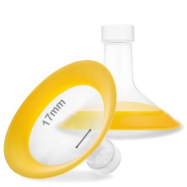 Nenesupply 17mm Oval Flanges Compatible with Medela Breast Pump Parts Replace 17mm Medela Flange Accessories. Work with Pump in Style Parts Symphony Parts Swing Maxi Harmony and Personalfit Flex