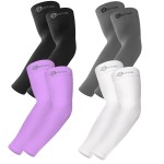BHYTAKI 4 Pairs UV Sun Protection Arm Sleeves, UPF 50 Sports Cooling Arm Compression Sleeves for Men Women Teenager