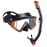 Snorkel Set Pano 3 Adult Snorkeling Gear, Professional Anti-Fog Snorkel Mask Dry Top Snorkel, Tempered Glass Scuba Diving Mask for Freediving, Snorkeling and Swimming (Orange/Black Set)