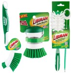 Libman Bottle & Dish Brush Kit | Cleaning Brushes for Kitchen Use | Straw Brush | Scrub Brushes for Dishes | Big Job Kitchen Brush | Palm Scrub Brush | 3 Different Brushes & Straw Cleaner Included