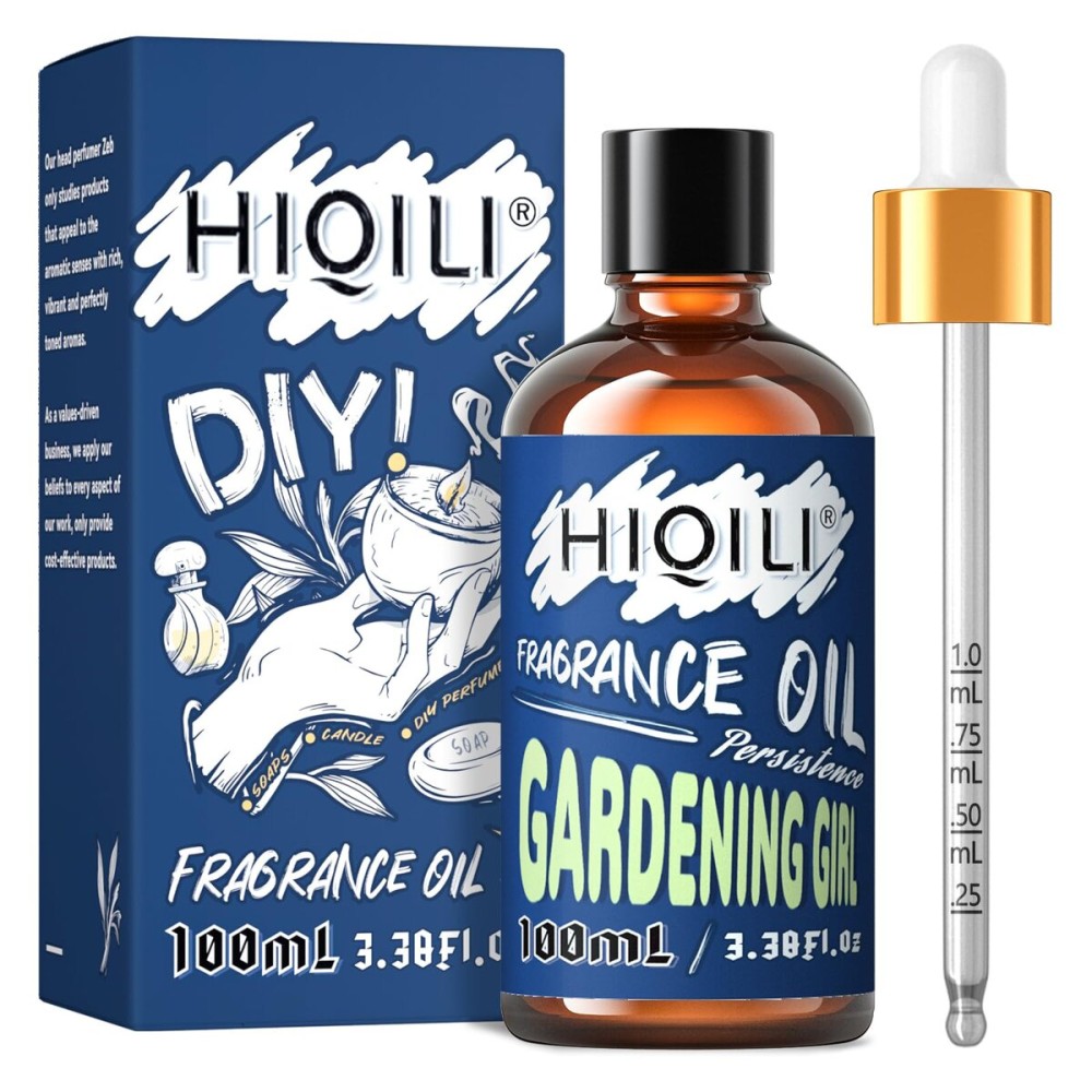 HIQILI Gardening Girl Fragrance Oil 100ml for Diffuser Car Freshies, Clean Fresh Scent for Candle Making Soap Laundry 3.38 Fl Oz