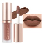 evpct 1Pcs Brown Matte Liquid Lipstick Lip Gloss Glossy Set for Black Women 24 Hour Silky Velvet Lipstick labiales matte larga duracion mate 24 horas originales 02