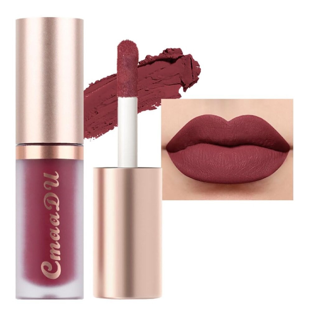 evpct 6Pcs Maroon Red Silky Velvet Matte Liquid Lipstick Lip Gloss Set for Women Long Lasting 24 Hours Color Stay Lipstick labiales matte larga duracion mate 24 horas originales 10