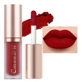 evpct 1Pcs Ruby Brick Red Matte Liquid Lipstick Lip Gloss Glossy Set for Black Women 24 Hour Silky Velvet Lipstick labiales matte larga duracion mate 24 horas originales 08
