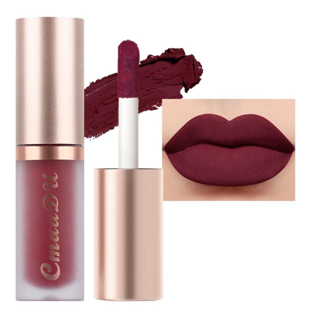 evpct 1Pcs Plum Wine Red Silky Velvet Matte Liquid Lipstick Lip Gloss Set for Women Long Lasting 24 Hours Color Stay Lipstick labiales matte larga duracion mate 24 horas originales 09