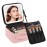 Chomeiu Makeup Bag with LED Mirror, Cute Cosmetic Bags Birthday Gifts for Girls Women, Makeup Train Case Artists Organizer Large Make Up Bags with Light Up Mirror 3 Color Lights, Pink