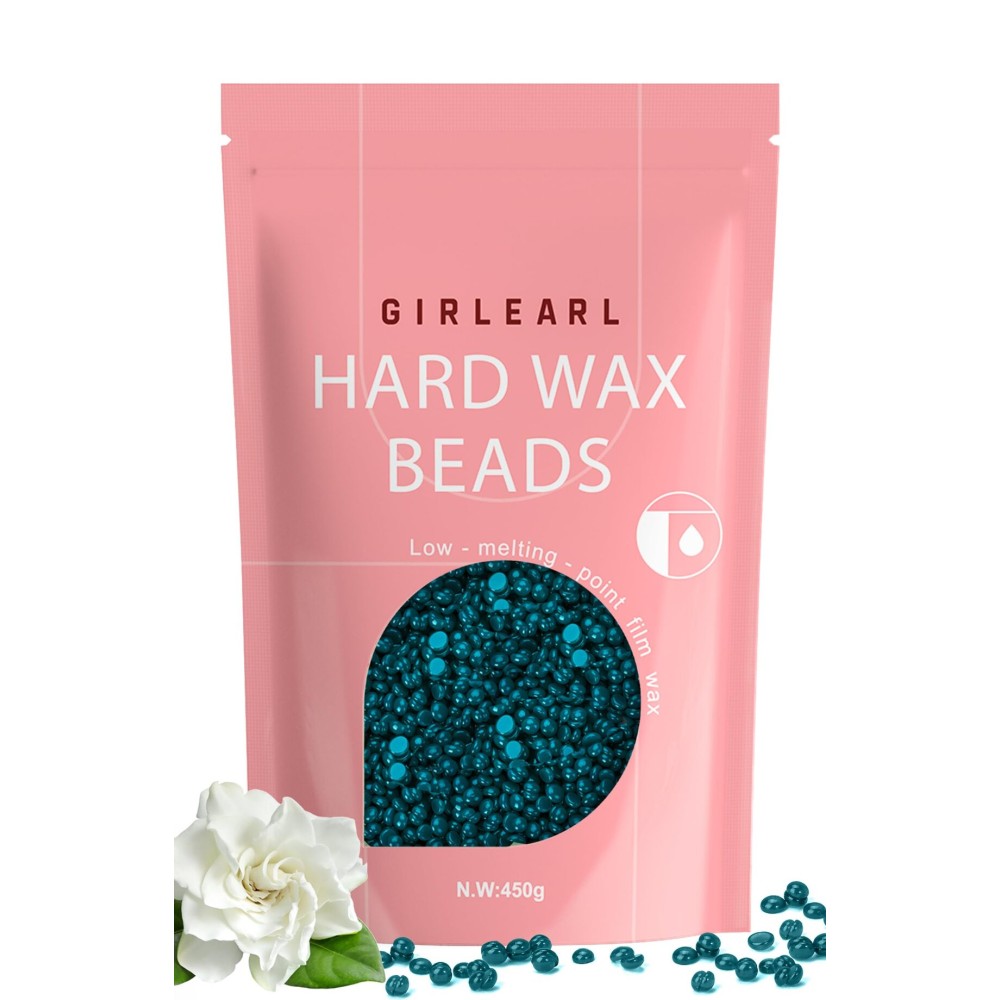 GIRLEARLE Hard Wax, Jasmine Infused Wax Beans for Sensitive Skin, 1lb, Wax for Hair Removal, Bikini, Legs, Eyebrow, Facial, Full Body Waxing for Women and Men