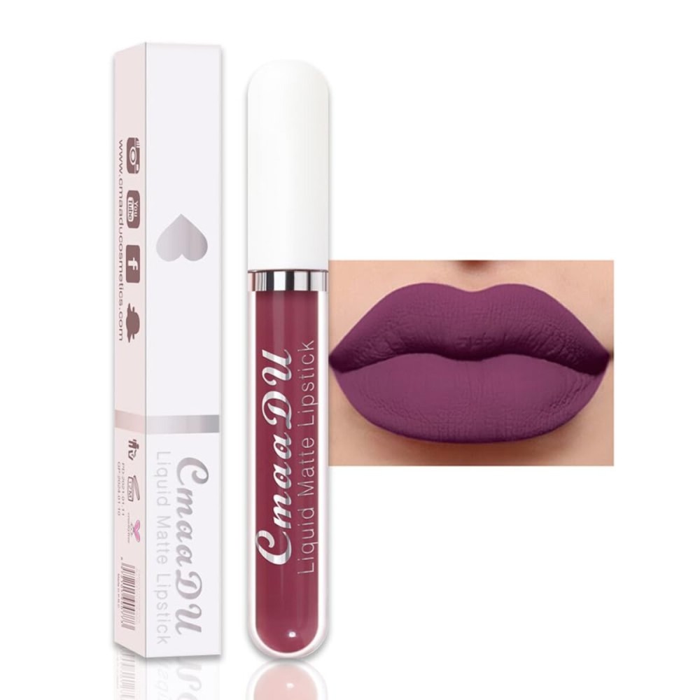 evpct 1Pcs Purple Liquid Matte Lipstick Lipgloss Set for Women, labiales mate 24 horas originales matte larga duracion 24 Hour Lipstick Lip Stains Long Lasting Waterproof 24, 11