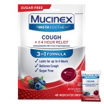 Mucinex Instasoothe Sugar Free Cough Drops, Cough Medicine for Adults with Dextromethorphan HBr, Non Menthol, Cough Suppressant Lozenges, Mixed Berry Medicated Cough Drops, 40ct