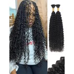 22 Inch Boho Human Hair Braiding Hair Curly Human Braiding Hair For Boho Knotless Bohemian Braids Bulk Human Hair For Braiding Wet And Wavy 100g 2 Bundles No Weft Hair Extensions YNiSew