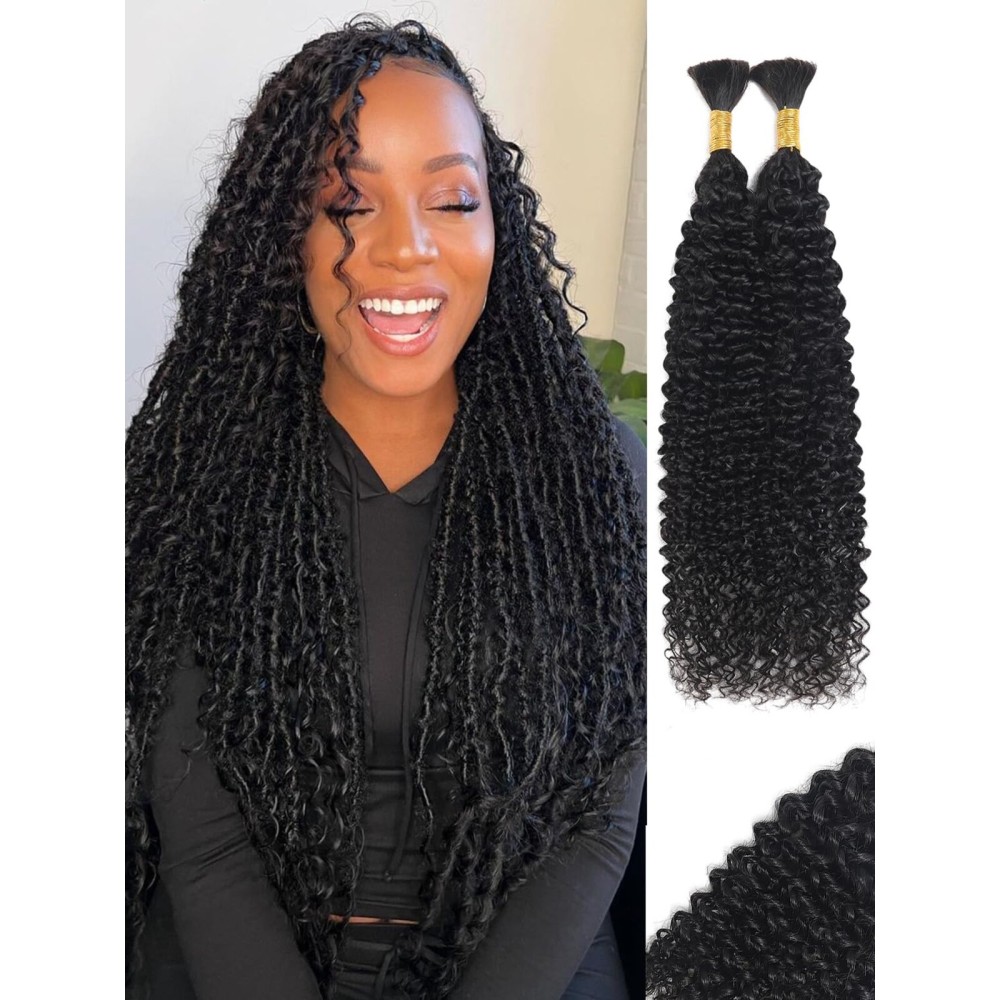 Human Curly Braiding Hair Bulk Human Hair For Braiding 2 No Weft Human Hair Bundles For Braiding 100 Percent Human Braiding Hair Human Hair Bulk For Braiding Human Braiding Hair 100g YNiSew