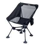 iClimb Ultralight Compact Camping Folding Beach Chair with Anti-Sinking Large Feet and Back Support Webbing (Black - Triangular Frame - 2PC)