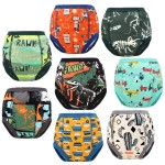 MooMoo Baby 8 Packs Potty Training Pants Cotton Absorbent Training Underwear for Toddler Boy 9T Green