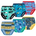 MooMoo Baby 6 Packs Potty Training Underwear Absorbent Vehicle Training Pants for Toddler Boys Pee Pants 2T-9T
