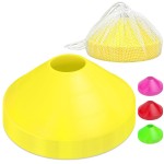 GoSports Premium Sports Cones for Agility Training and Drills - 20 Pack with Tote - Yellow