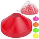 GoSports Premium Sports Cones for Agility Training and Drills - 20 Pack with Tote - Red