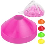 GoSports Premium Sports Cones for Agility Training and Drills - 20 Pack with Tote - Pink