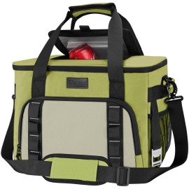 BALEINE Extra Large Soft Cooler Bag, Portable Leakproof Cooler, 40/60 Cans Volume for Beach, Camping, Kayaking, Travel, and Road Trips (12.5 Gallon, Aqua-Beige)