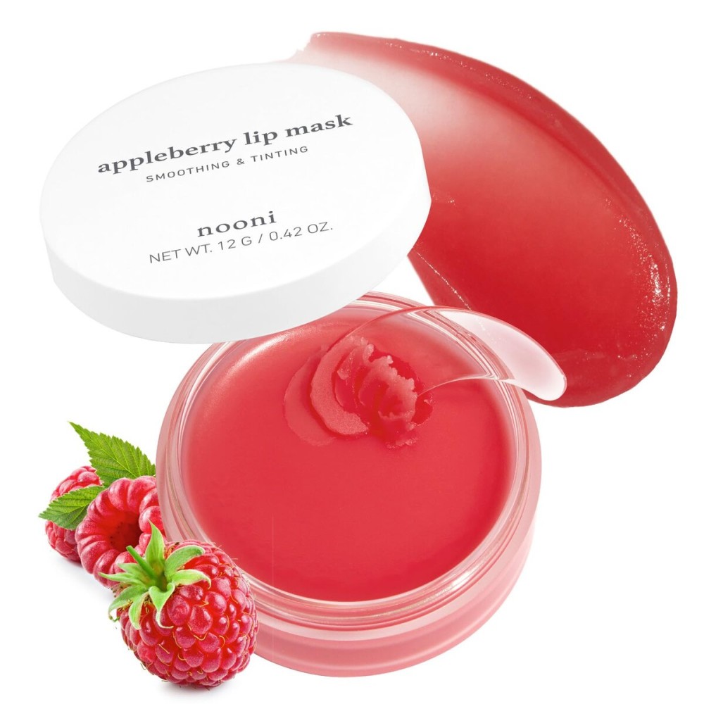 NOONI Vegan Appleberry Lip Mask Overnight - Hydrating Lip Balm & Butter with Shea Butter & Vitamins | Soothing Moisturizer, Softening Treatment for Dry Lips, Gifts For Women, 0.42 oz