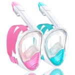 QingSong Full Face Snorkel Mask for Adults, Snorkeling Gear with Camera Mount, 180 Degree Panoramic View Snorkel Set Anti-Fog Anti-Leak