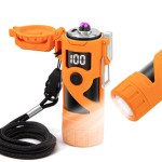 LcFun Electric Lighters Rechargeable Waterproof Dual Arc Plasma Lighter with Battery Display & Flashlight Windproof Electronic USB Lighter for Candle, Camping, Hiking, Survival Gear Supplies