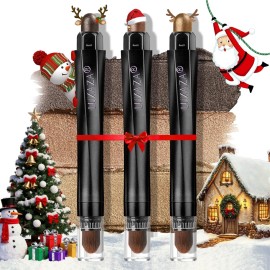 LUXAZA PRO Brown Eyeshadow Stick Makeup Set 3PCS, Neutral Shimmer And Matte Cream Eye Shadow Palette, Metallic Bronze Smoky Eyeliner Brightener Crayon Pencil Kit, Ideal Gift for Women -Golden Glow