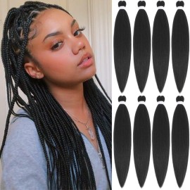 Alrence Pre Stretched Braiding Hair Long Braid 20 Inch 8 Packs Professional Braiding Hair Extensions Synthetic Crochet Twist Braids (20 Inch, 2)