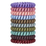 JessLab Spiral Hair Ties for Women, 10-Pack Traceless No-Damage Ponytail Holders, Coils Hair Bands for Girls, Assorted Colors