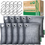 Activated Charcoal Odor Absorber, Odor Eliminator for Strong Odor,Bamboo Charcoal Air Purifying Bags for Home Car Closet Pet, Smoke Room Deodorizer (4 x 200g, Unscented)