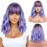 BERON 14 Inches Colorful Wigs with Bangs Short Colorful Bob Wigs for Women Loose Wavy Wig for Women Girls