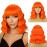 BERON 14 Inches Orange Wig with Bangs Short Bob Curly Wigs Ginger Orange Wigs for Women Girls