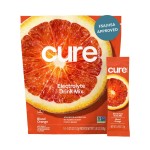 Cure Hydration | Plant-Based Electrolyte Drink Mix | No Added Sugar | FSA-HSA | Dehydration Relief Powder Made with Coconut Water | Non-GMO | Vegan | Pouch of 14 Packets - Blood Orange