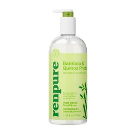 Renpure Bamboo & Quinoa Conditioner, Plant-Based - Restores, Hydrates & Strengthens For Healthier Hair - For Weak, Dull & Damaged Hair - Bamboo Extract & Quinoa Protein - 24 Fl Oz