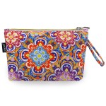 Gloppie Bohemian Makeup Bag - Travel Cosmetic Bag for Women | Small Zipper Makeup Pouch for Purse