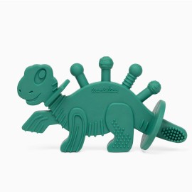 Bambeado Baby Teether Toy and Training Toothbrush: Dibly - The Dino Baby Teething Toys BPA-Free Teethers Inspired by Nature with Natural Rubber Pacifier