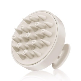 HEETA Hair Scalp Massager Brush, Updated Hair Shampoo Brush, Wet & Dry Scalp Exfoliator with Soft Silicone Bristles, Head Massager Washing Hair Care Tool for Women Men Kid, Bright Beige