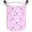 ACMUUNI 19.7 Round Pink Valentine\'s Day Laundry Clothes Hamper Laundry Basket with Handles,Storage Organizer Bins Laundry Gift Basket for Room, Bedroom Decor