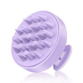 HEETA Hair Scalp Massager Brush, Updated Scalp Exfoliator with Soft Silicone Bristles, Wet & Dry Head Massager Washing Tool for Women, Men, Kids, Lavender Purple