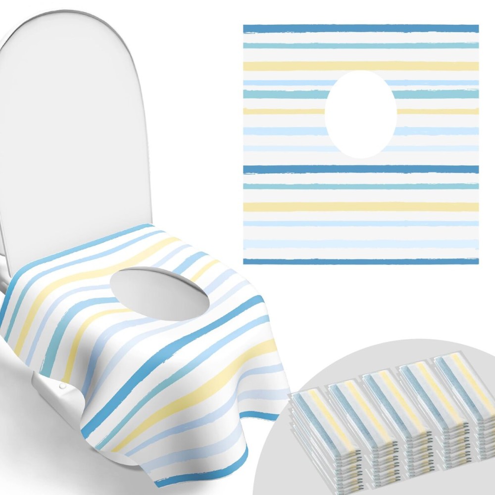 Toilet Seat Covers Disposable, Large Waterproof Potty Covers for Toddlers, Kids, and Adults, Toddler Potty Training for Public Restroom, Airplane, Trip, Individually Wrapped for Travel (Wave)