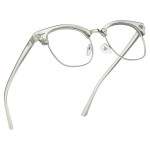 AOMASTE Blue Light Blocking Glasses Vintage Half Frame UV Clear Lens Anti Eyestrain Computer Gaming Glasses for Women Men(P48)