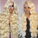 Alipeacock 613 13x6 Lace Front Wig Human Hair 200% Density Body Wave Blonde Lace Front Wigs Human Hair Pre Plucked Blonde Wig Human Hair 613 28inch