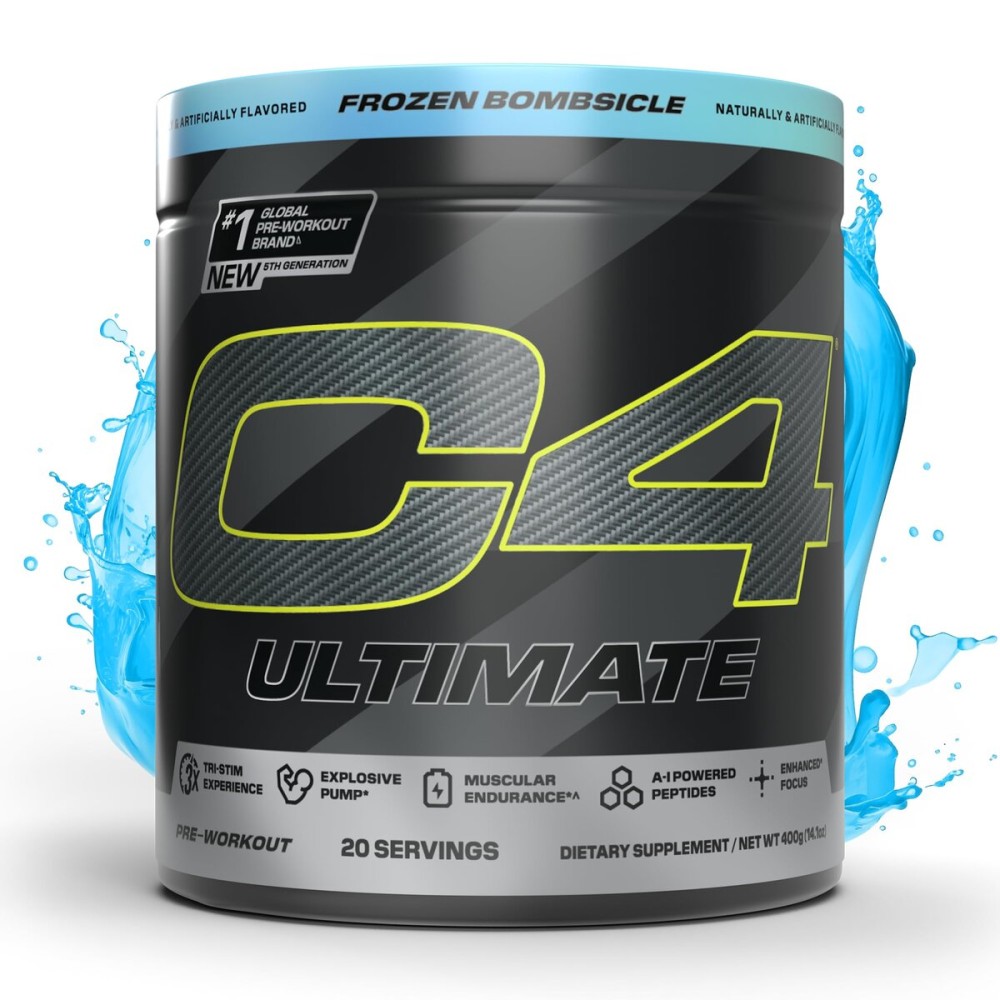 Cellucor C4 Ultimate Pre Workout Powder - Sugar Free Preworkout Energy Supplement for Men & Women - 300mg Caffeine + TeaCrine + Dynamine + Creatine - Frozen Bombsicle, 20 Servings