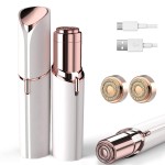 Facial Hair Removal for Women, Ladies Face Shaver for Upper Lip Chin and Peach Fuzz with USB Rechargeable Included 2 pc Replacement Heads