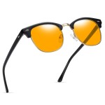 AOMASTE Blue Light Blocking Glasses Vintage Half Frame UV Clear Lens Anti Eyestrain Computer Gaming Glasses for Women Men(P49)